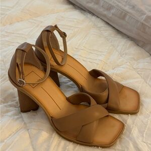 Dolce Vita Tan Leather Heeled Sandals